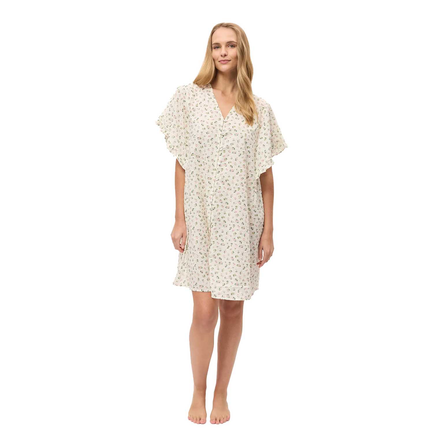 Papinelle Swiss Dot Ss Frill Midi Nightie